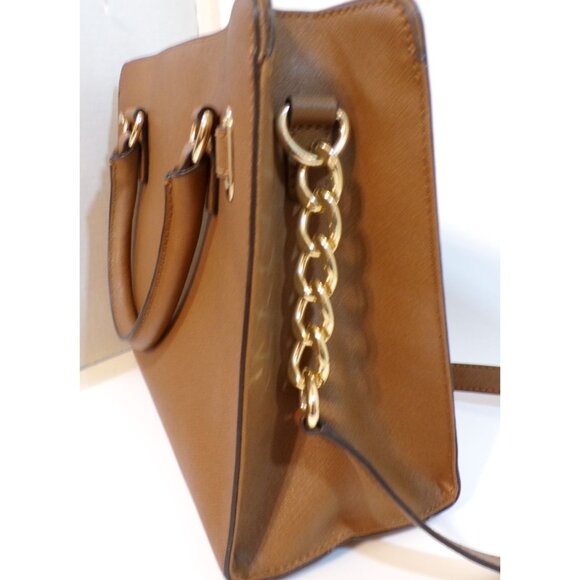 Michael Kors Hamilton large camel satchel shoulder bag purse - Picture 6 of 11